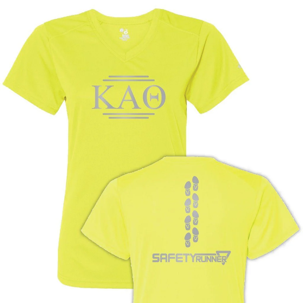 Kappa Alpha Theta Women's SafetyRunner Reflective V-neck Performance Shirt - Image 3
