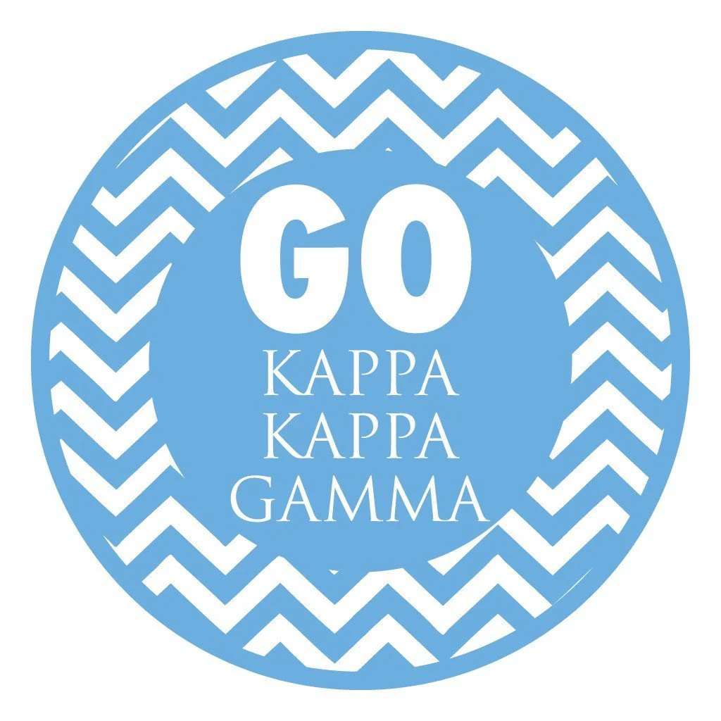 Kappa Kappa Gamma Canvas Tote Bag - Chevron Stripes - Image 2