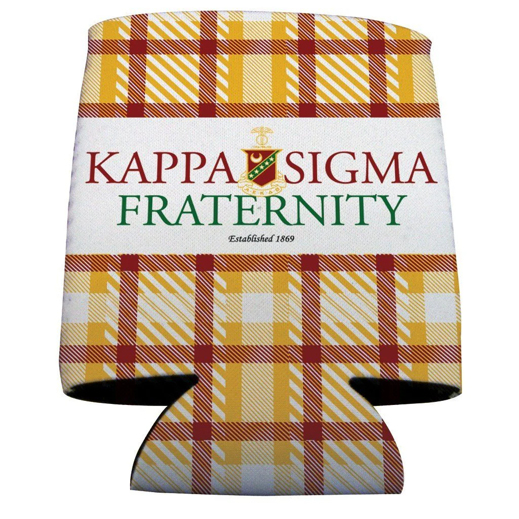 Plaid Kappa Sigma Can Cooler Set