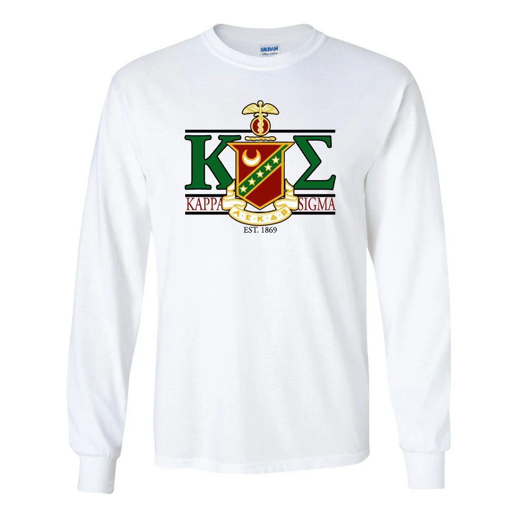 Kappa Sigma Large Crest Long Sleeve T-shirt Greek Letters