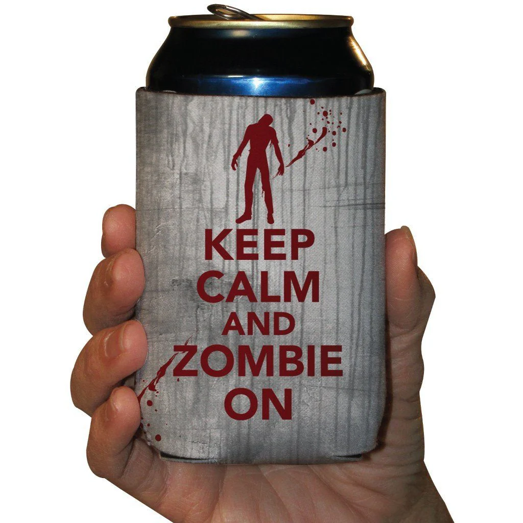 Keep Calm and Zombie On Halloween Can Cooler Set - Image 3