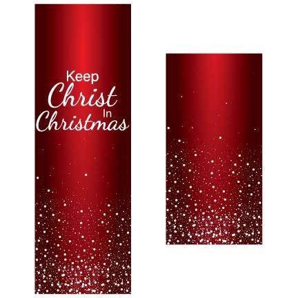 Keep Christ In Christmas Red SnowFall Door Banner - Image 4