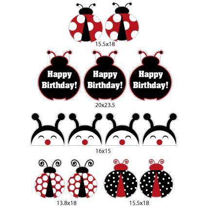Ladybug Birthday Yard Decorations 13 piece set - Image 2
