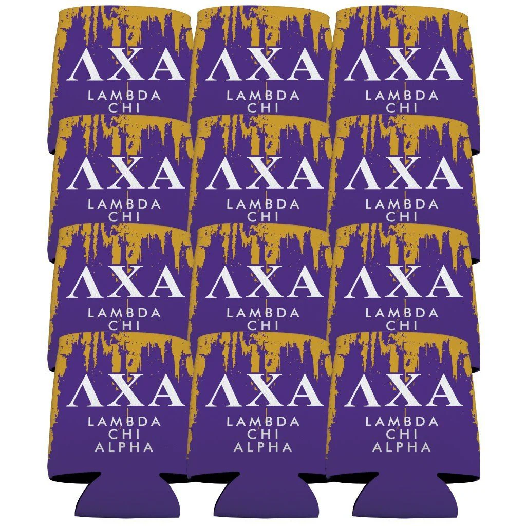 Purple and Gold Lambda Chi Alpha Can Cooler Set - Image 2