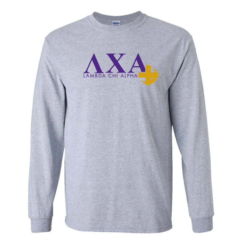 Lambda Chi Alpha Cross and Crescent Logo Long Sleeve T-shirt - Image 2
