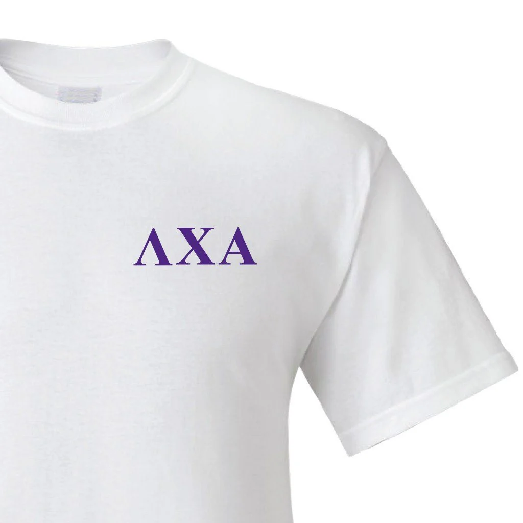 Lambda Chi Alpha  Greek Letters with Badge T-Shirt - Image 2