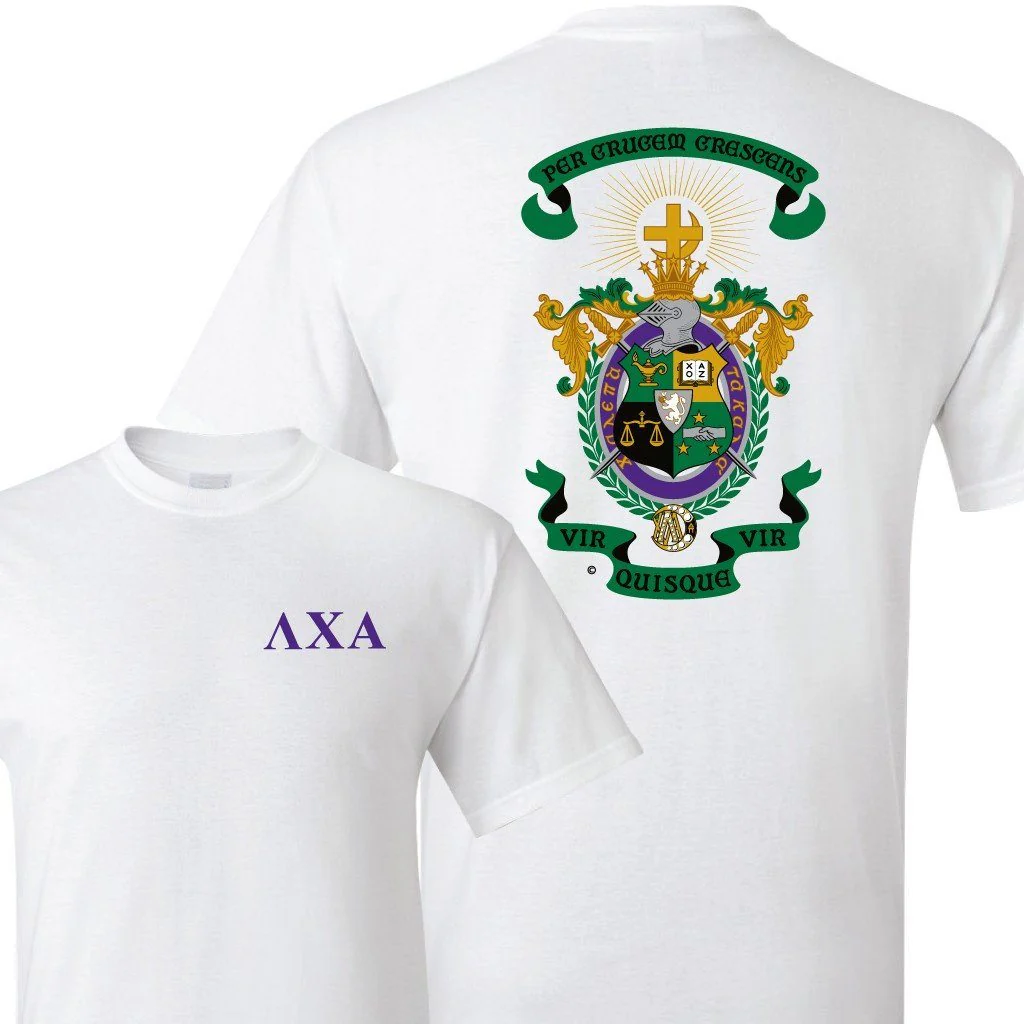 Lambda Chi Alpha Greek Letters with Coat of Arms T-Shirt