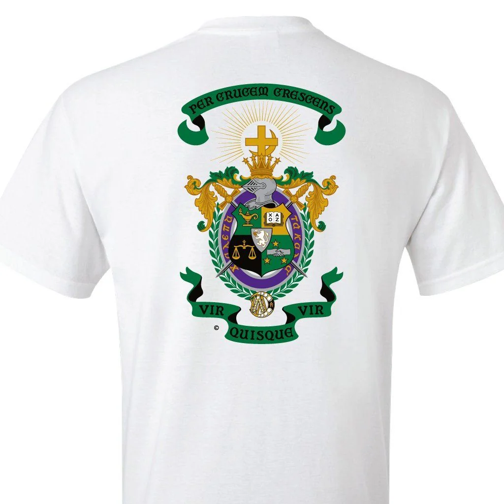 Lambda Chi Alpha Greek Letters with Coat of Arms T-Shirt - Image 3