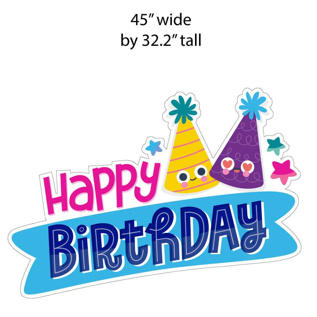 Large Happy Birthday 'Enjoy Your Day' Accessory Yard Card Signs - Image 2