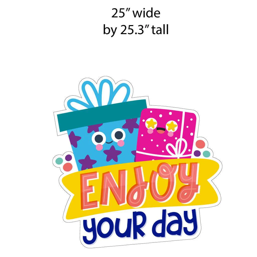 Large Happy Birthday 'Enjoy Your Day' Accessory Yard Card Signs - Image 5