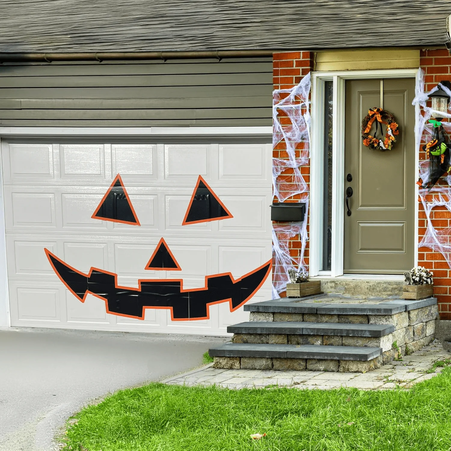 Large Jack-O-Lantern Garage Door Magnets 16-Piece Set - Image 2