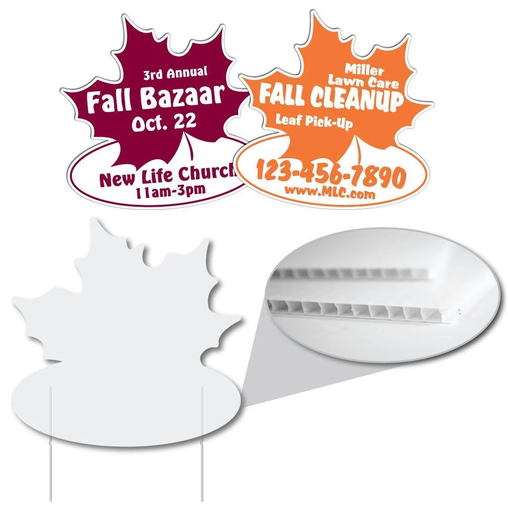 Custom 22x22" Leaf Shaped Yard Sign - Image 2
