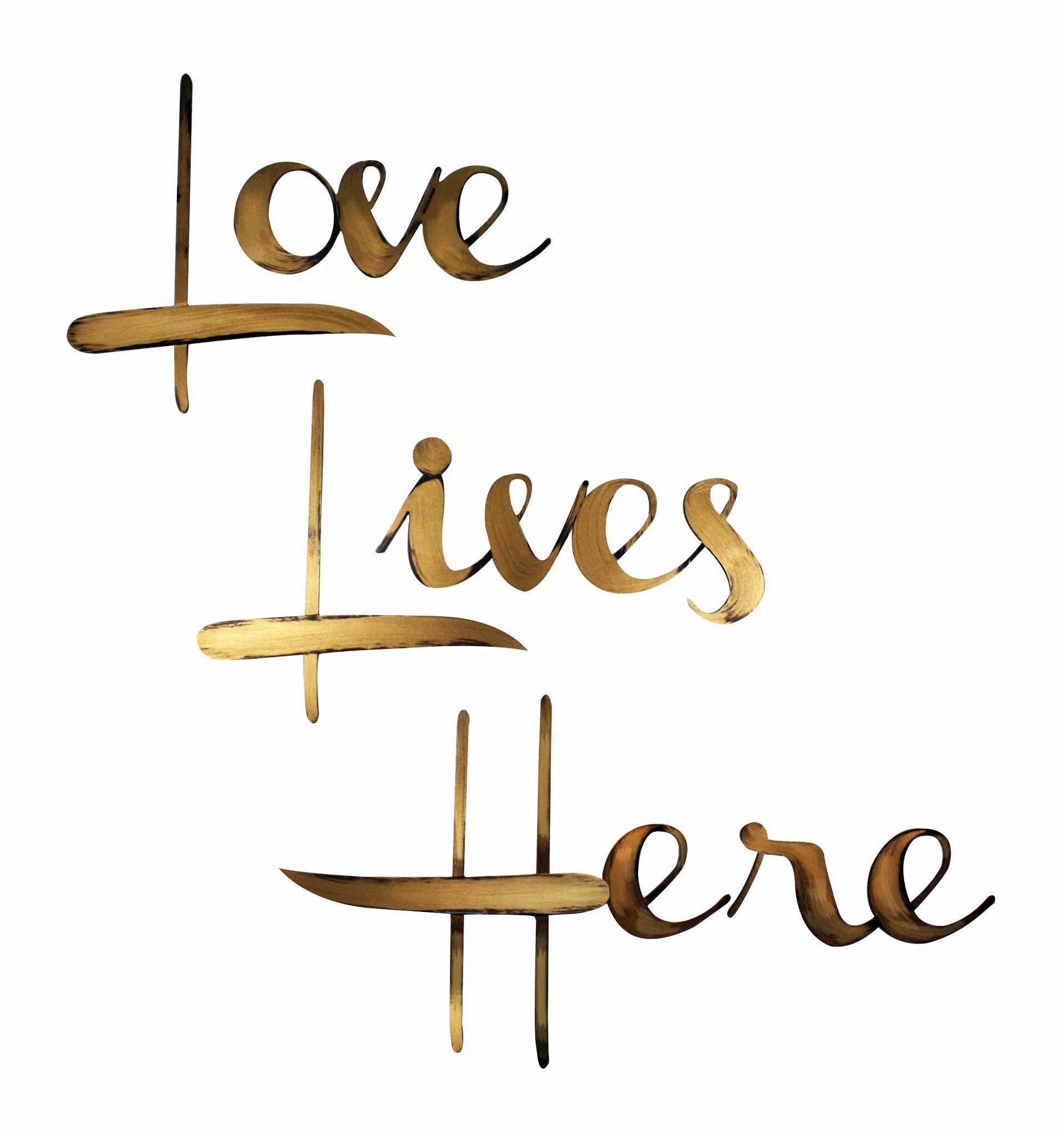 Love Lives Here Hand Painted Wall Decor - Image 2