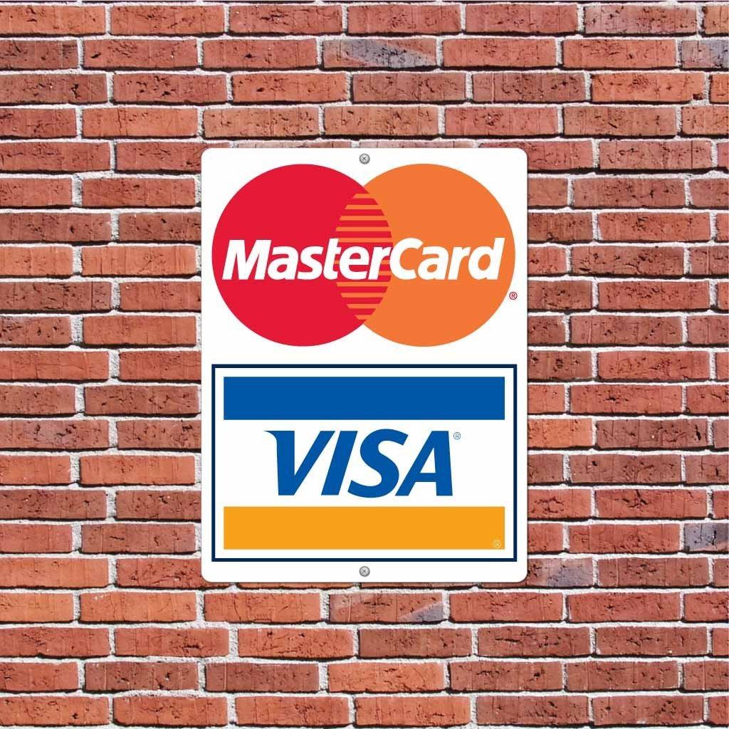 MasterCard & Visa Credit Card Sign or Sticker - Image 5