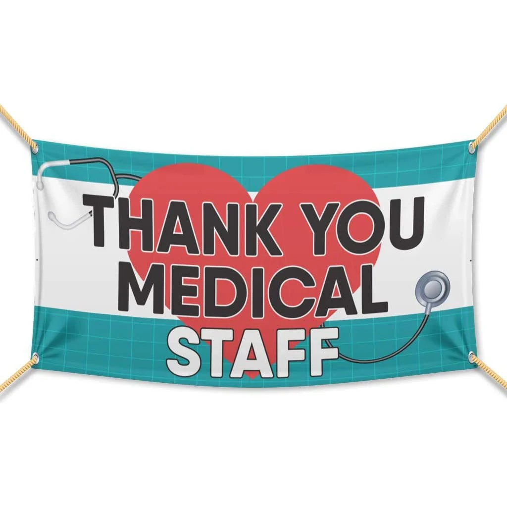 Medical Staff Appreciation 'Thank You Medical Staff' Vinyl Banner - Image 2