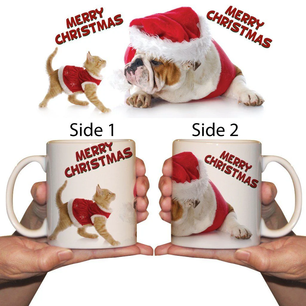 Merry Christmas Cat and Dog Christmas 15 Oz Coffee Mug