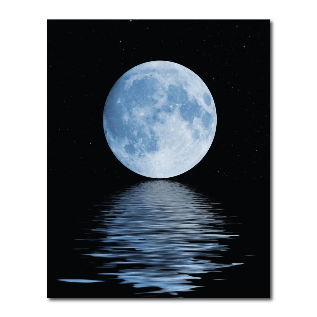 Moon Reflecting on Water Vinyl Photography Backdrop - Image 2