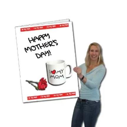 Giant Mother's Day Coffee Cup with Flowers Greeting Card