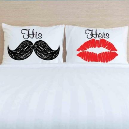 Moustache & Lips Pillow Case Set