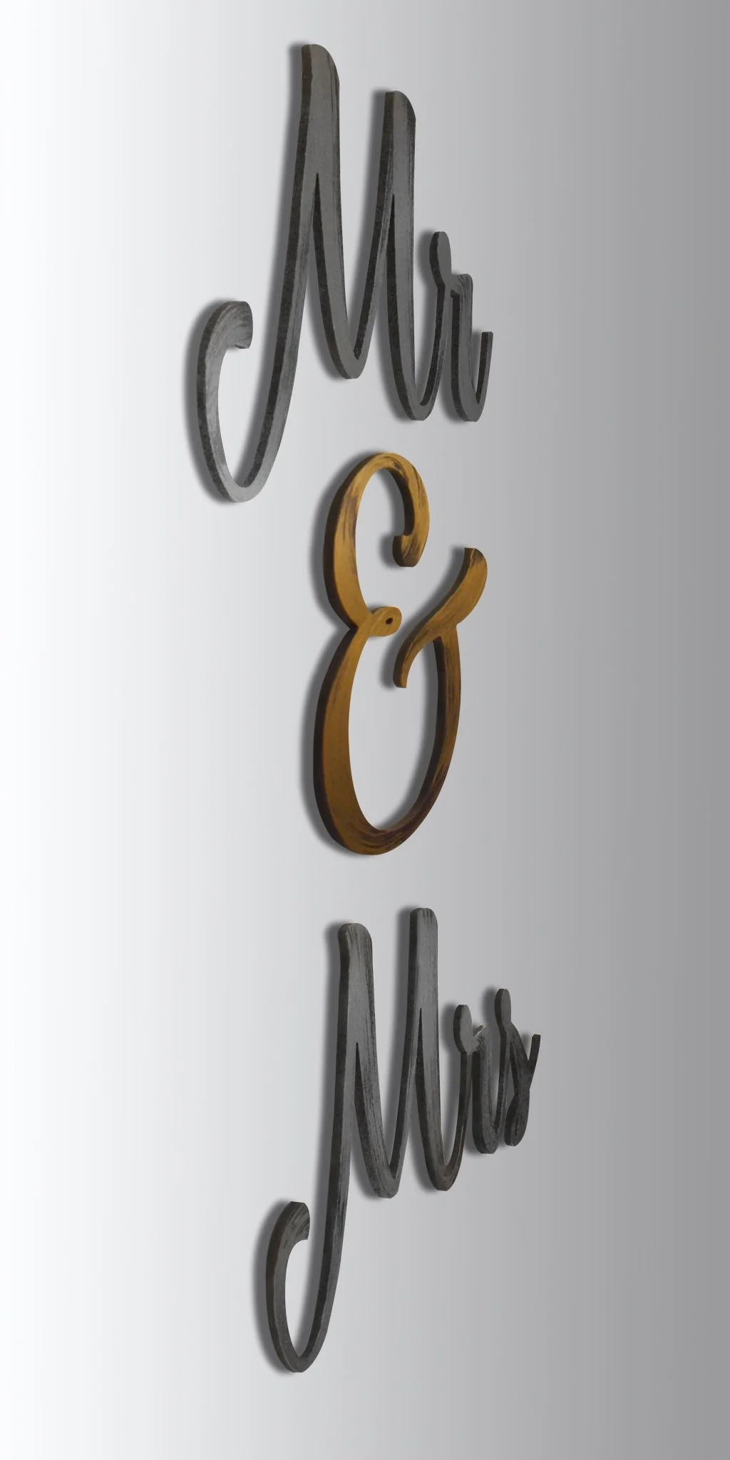 Mr & Mrs Hand Painted Wall Decor - Image 4