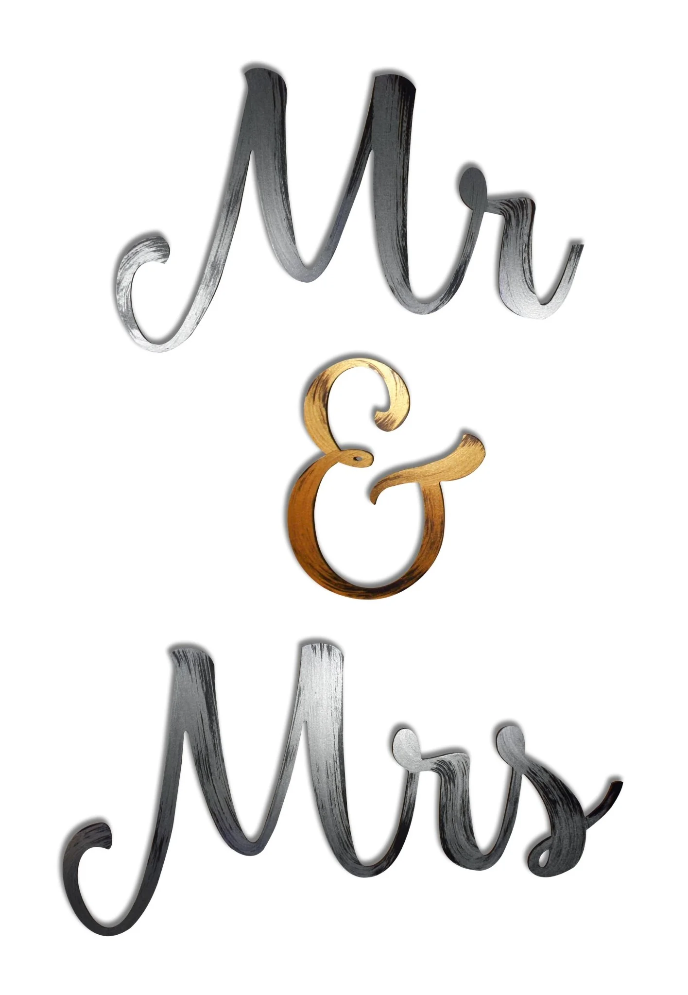Mr & Mrs Hand Painted Wall Decor - Image 5