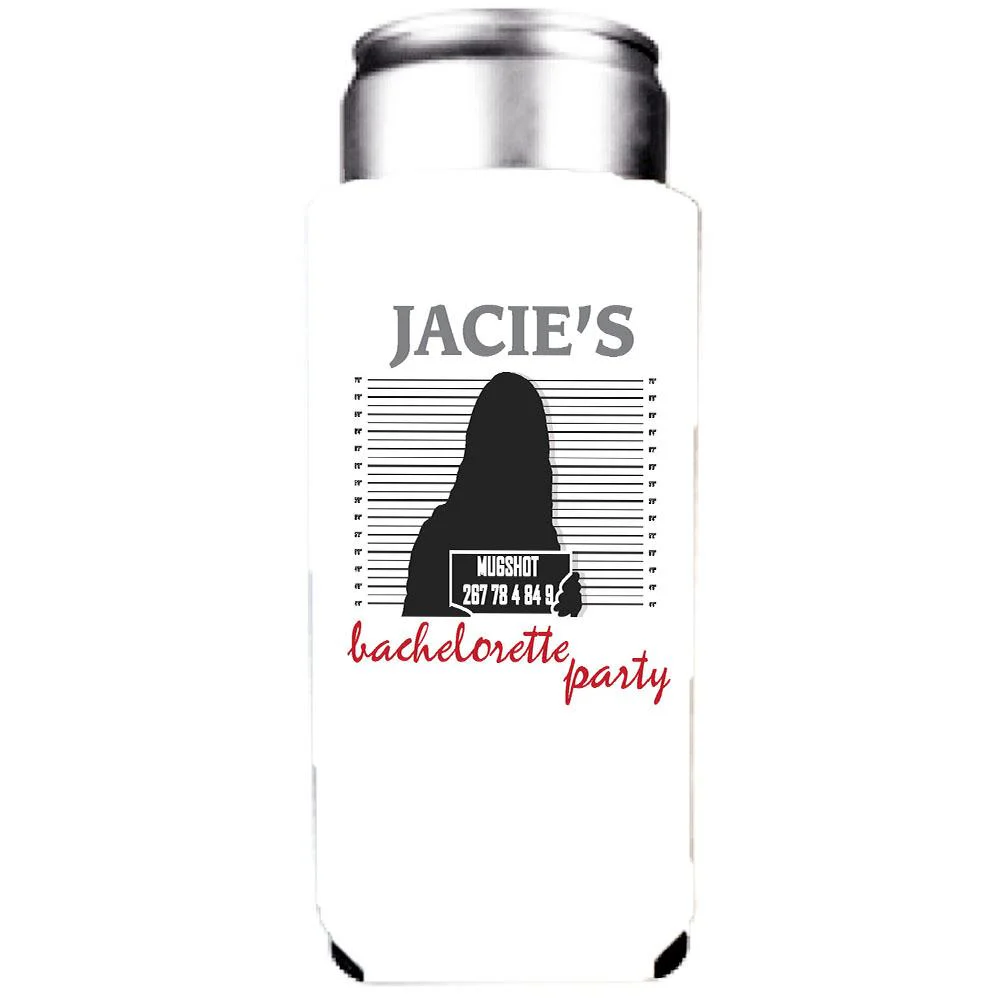 Mugshot Bachelorette Party Custom Can Cooler Set - Image 4