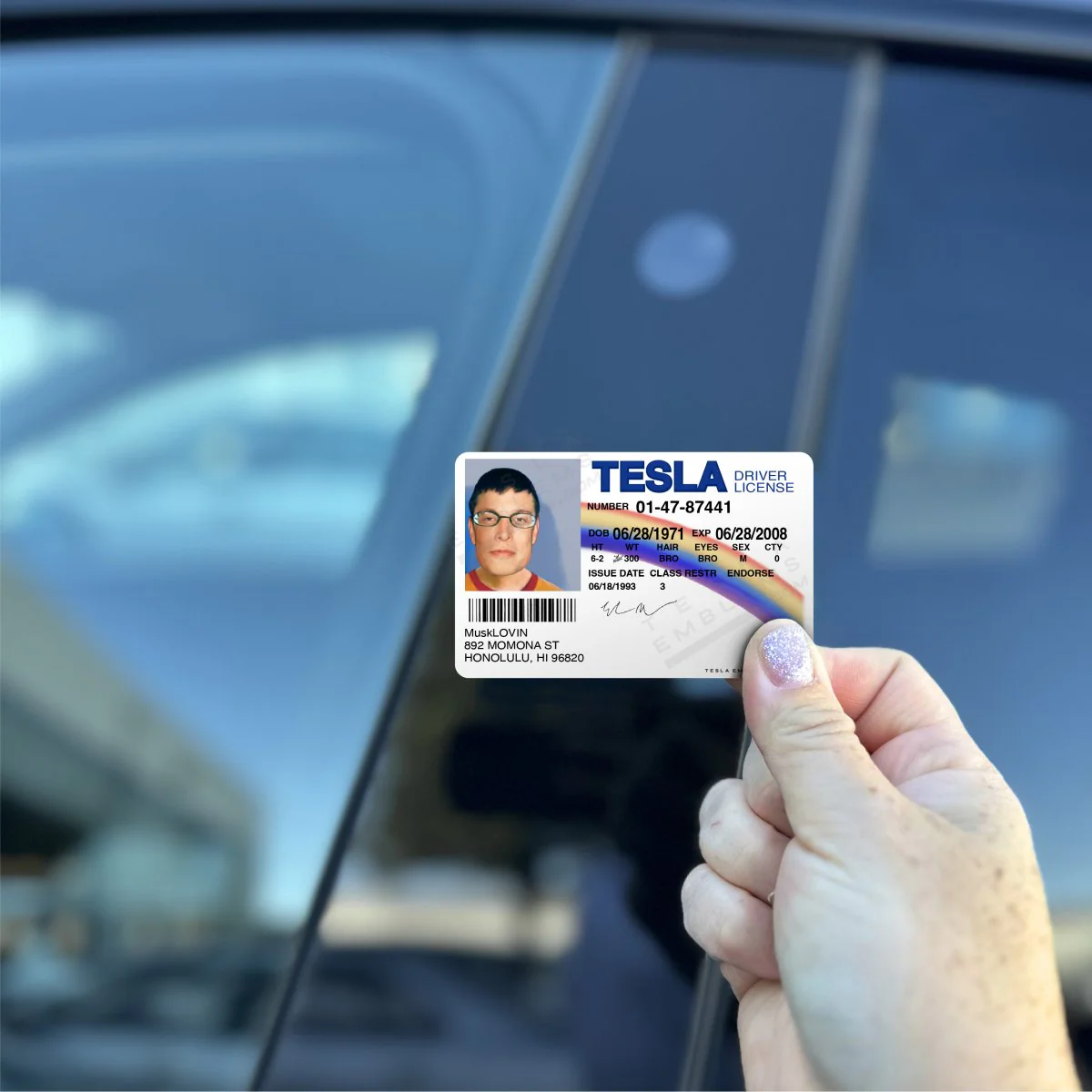 MuskLOVIN' Tesla Drivers License Keycard Decal - Image 2