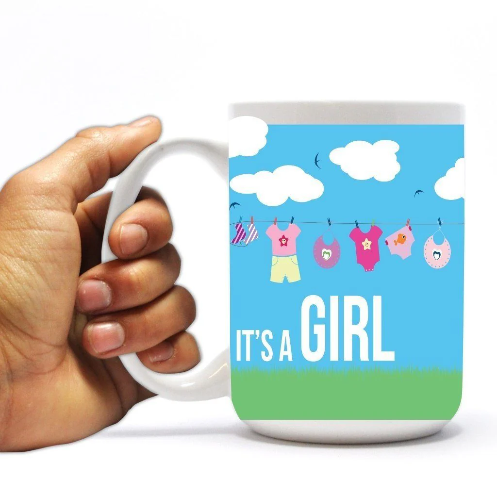 It's a Girl Baby Clothes 15 Oz Coffee Mug