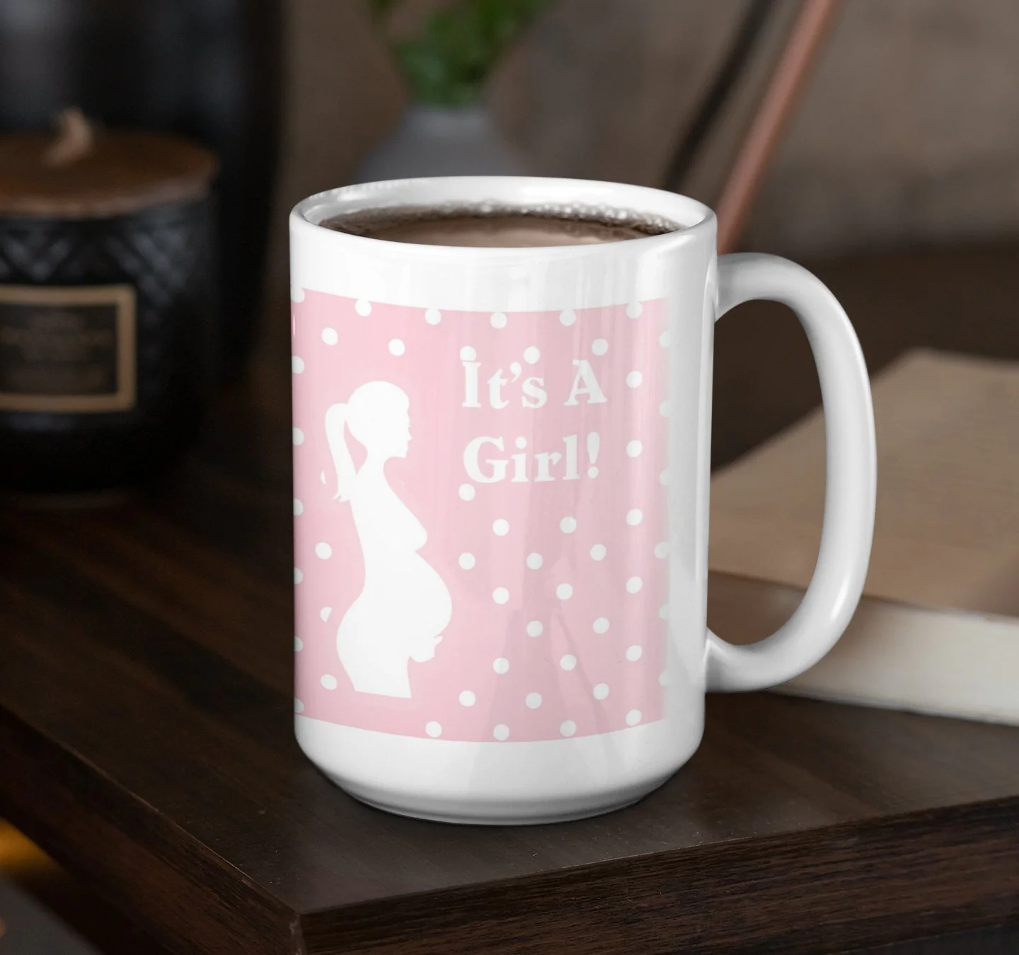 It's A Girl Pregnant Mother 15 Oz Coffee Mug - Image 2
