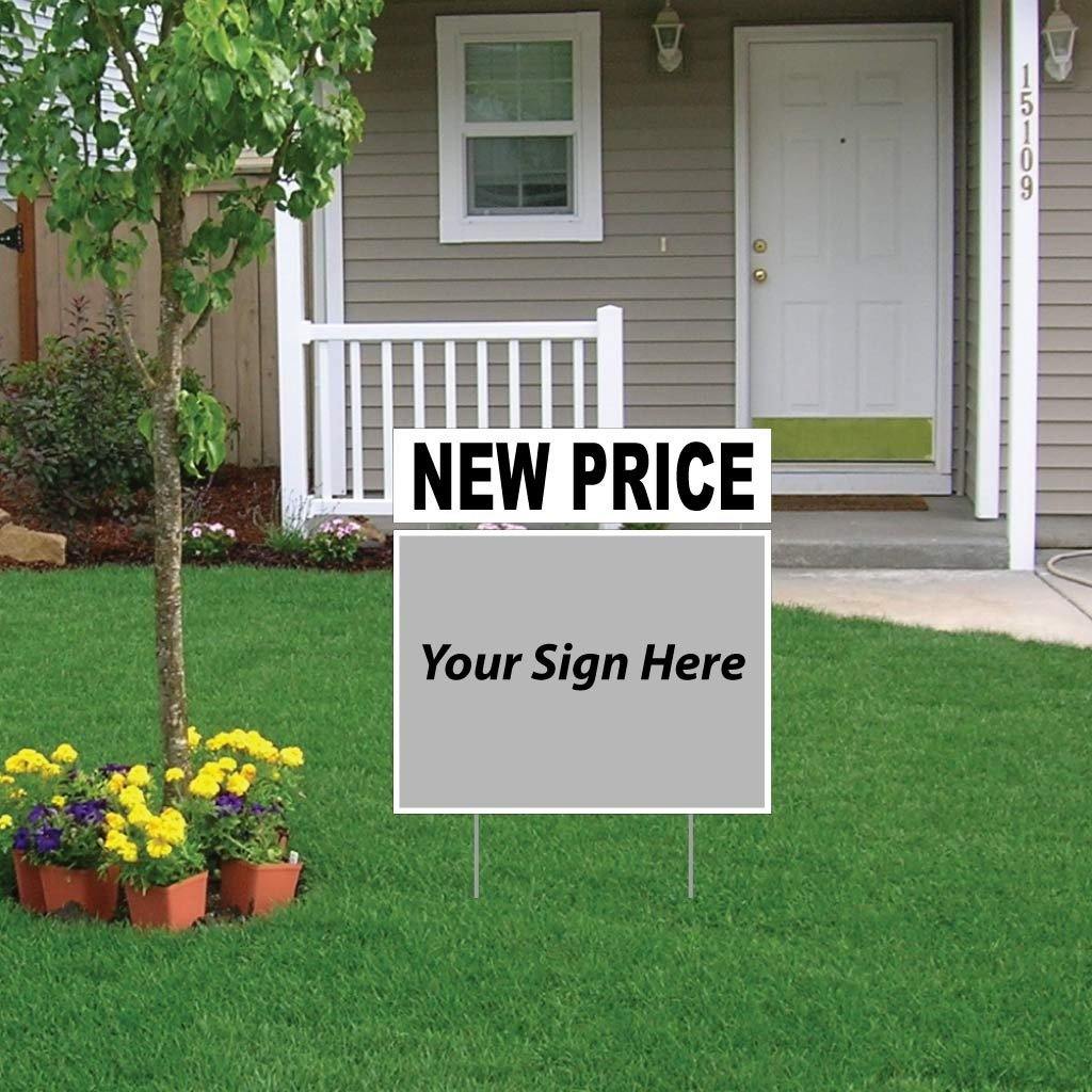 New Price Real Estate Yard Sign Rider Set
