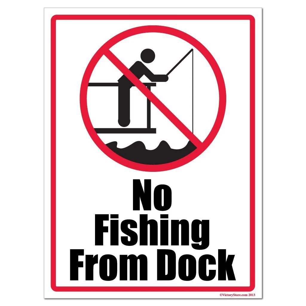 No Fishing From Dock Sign or Sticker - Image 2