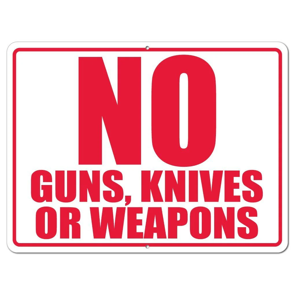 No Guns, Knives or Weapons Sign or Sticker - Image 3