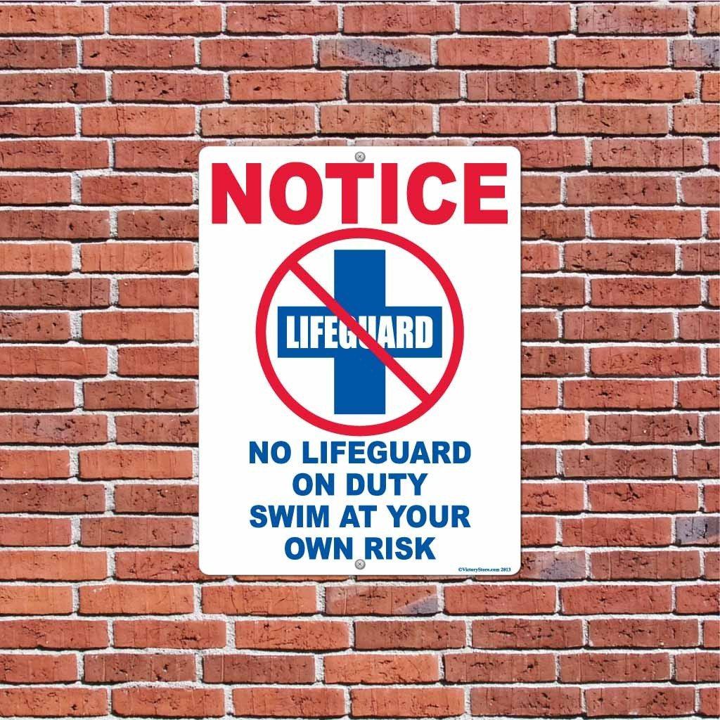 No Lifeguard on Duty Sign or Sticker