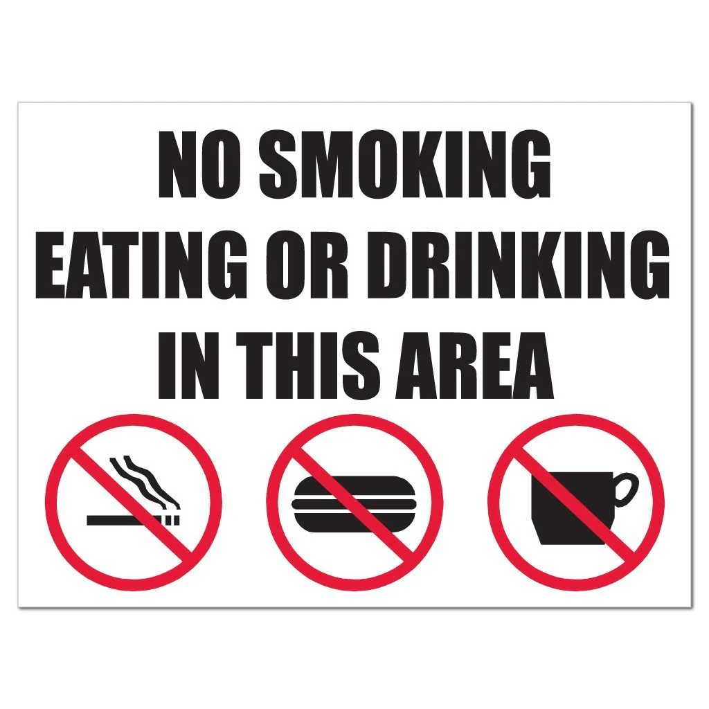 No Smoking, Eating or Drinking in This Area Sign or Sticker - Image 2