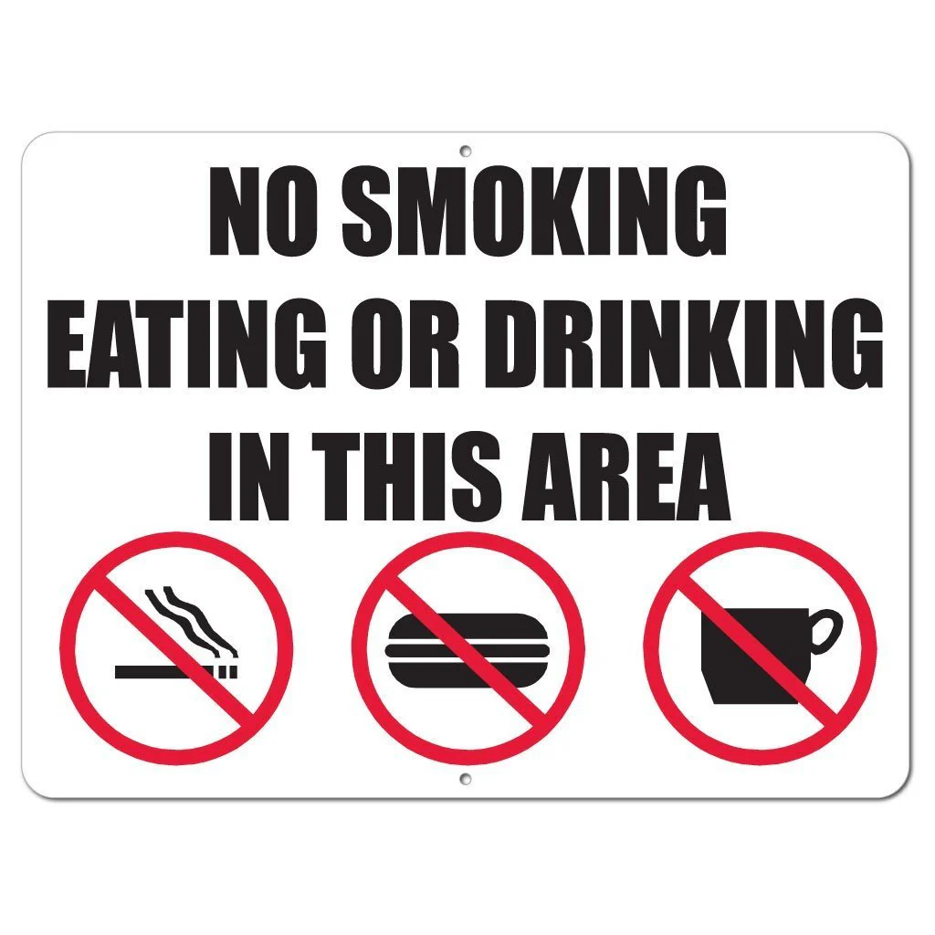 No Smoking, Eating or Drinking in This Area Sign or Sticker - Image 4