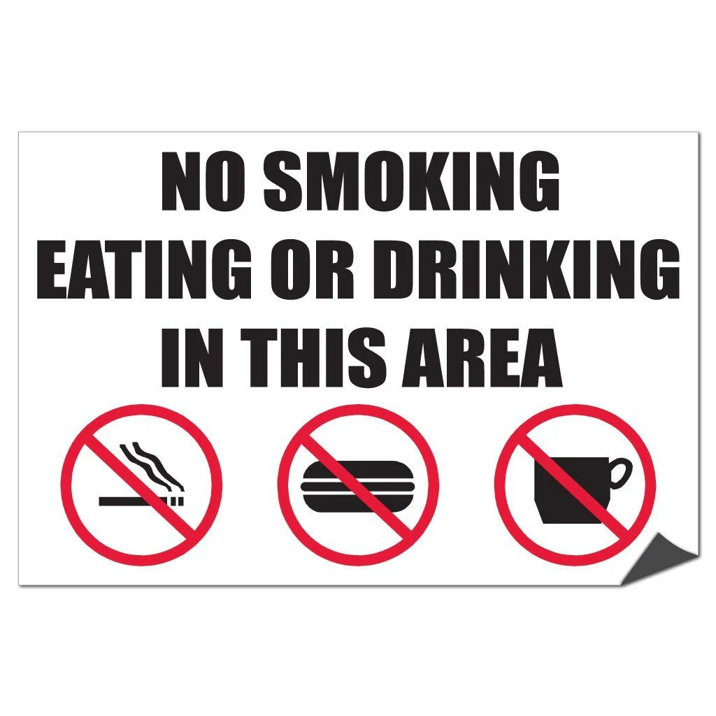 No Smoking, Eating or Drinking in This Area Sign or Sticker - Image 5