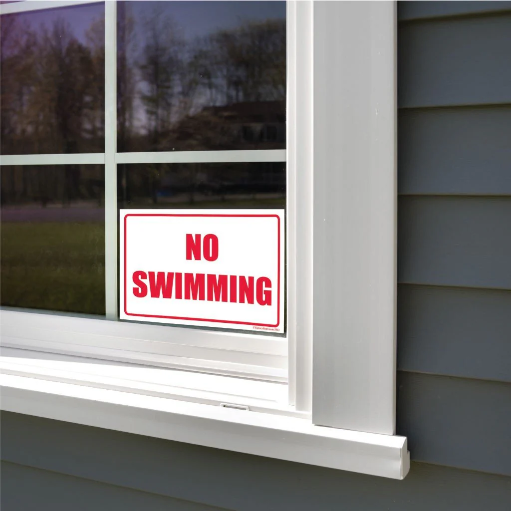 No Swimming Horizontal Sign or Sticker - Image 5