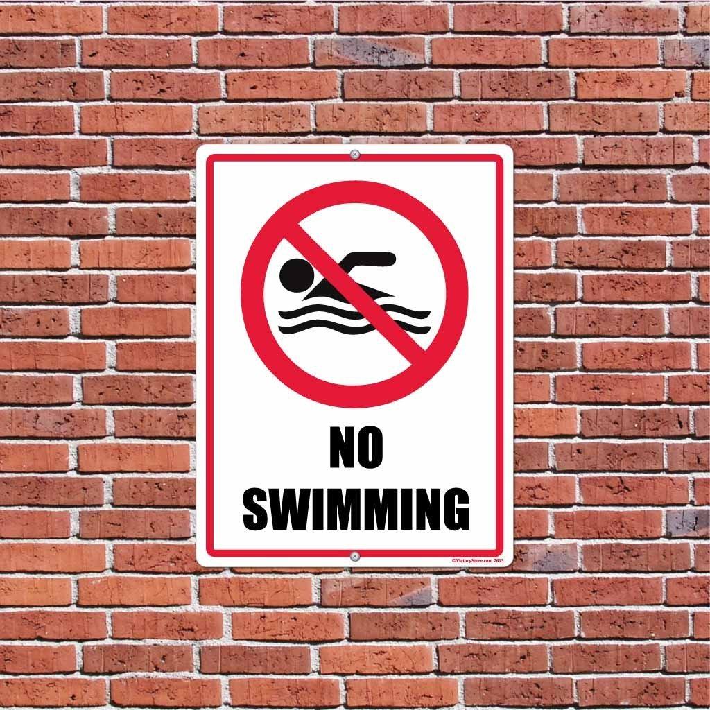 No Swimming Horizontal Sign or Sticker - Image 8