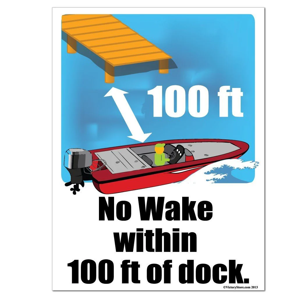 No Wake Within 100/200 Feet of Dock Sign or Sticker - Image 2
