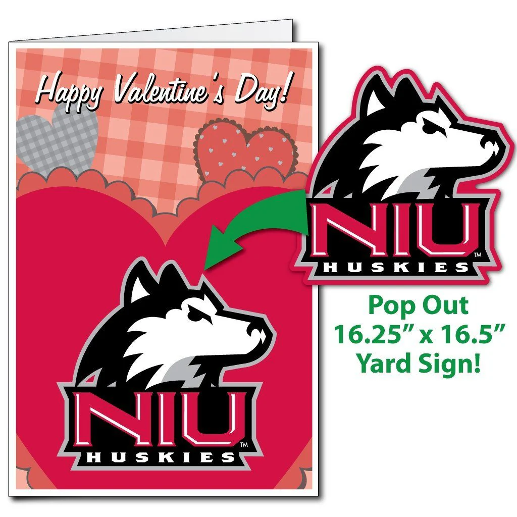 2'x3' Giant Northern Illinois Valentines Greeting Card & Yard Sign - Image 4