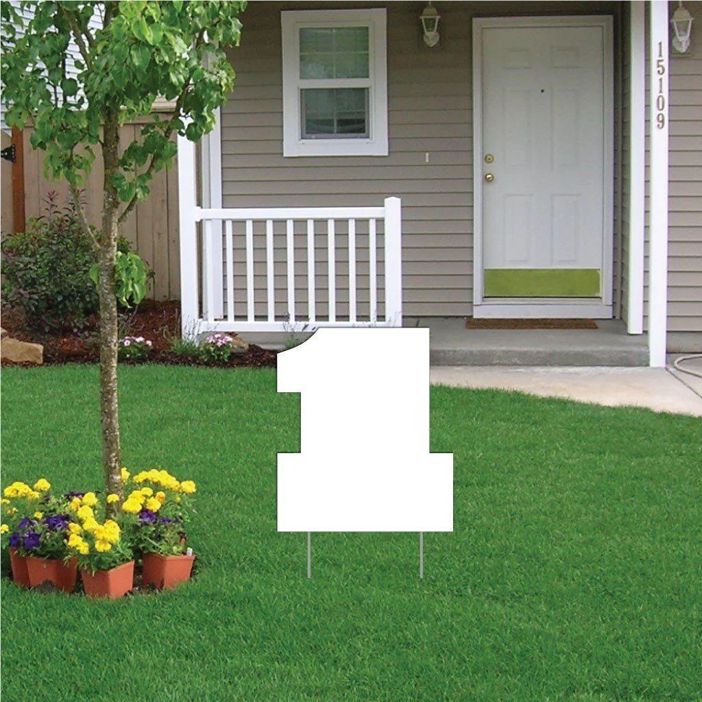 18.8" Number One Corrugated Plastic Yard Sign Blank - Image 3