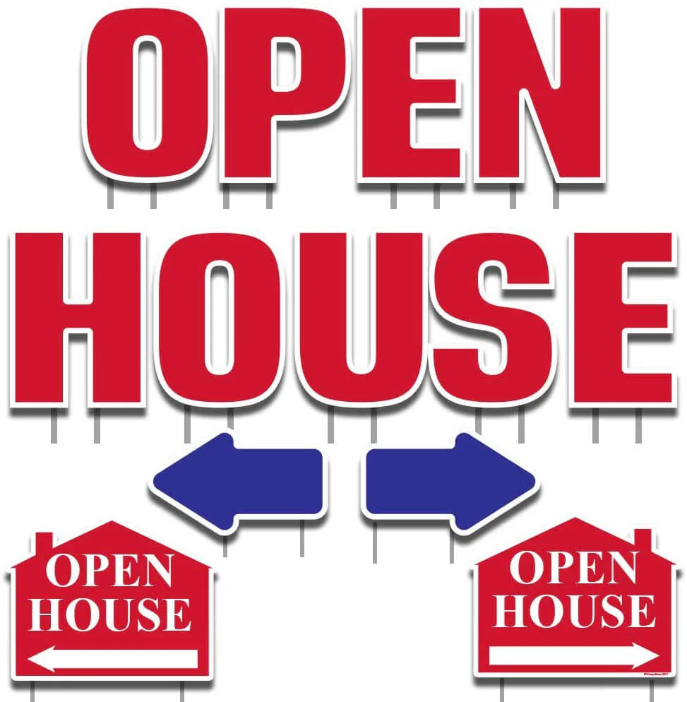 Open House Yard Decorations – 13 Piece Realtor Yard Sign Set with Stakes - Image 3