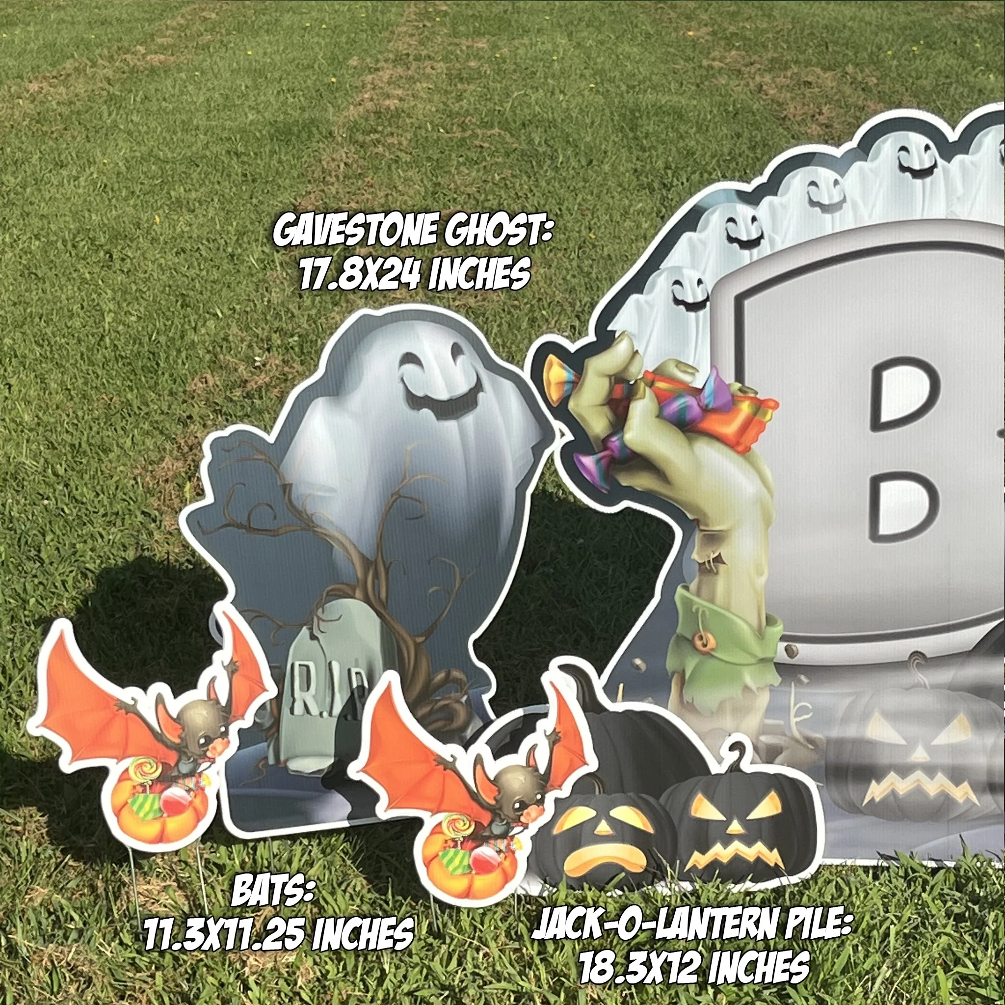 BOO! Oversized Halloween EZ Yard Card Decoration 9 pc Set - Image 3