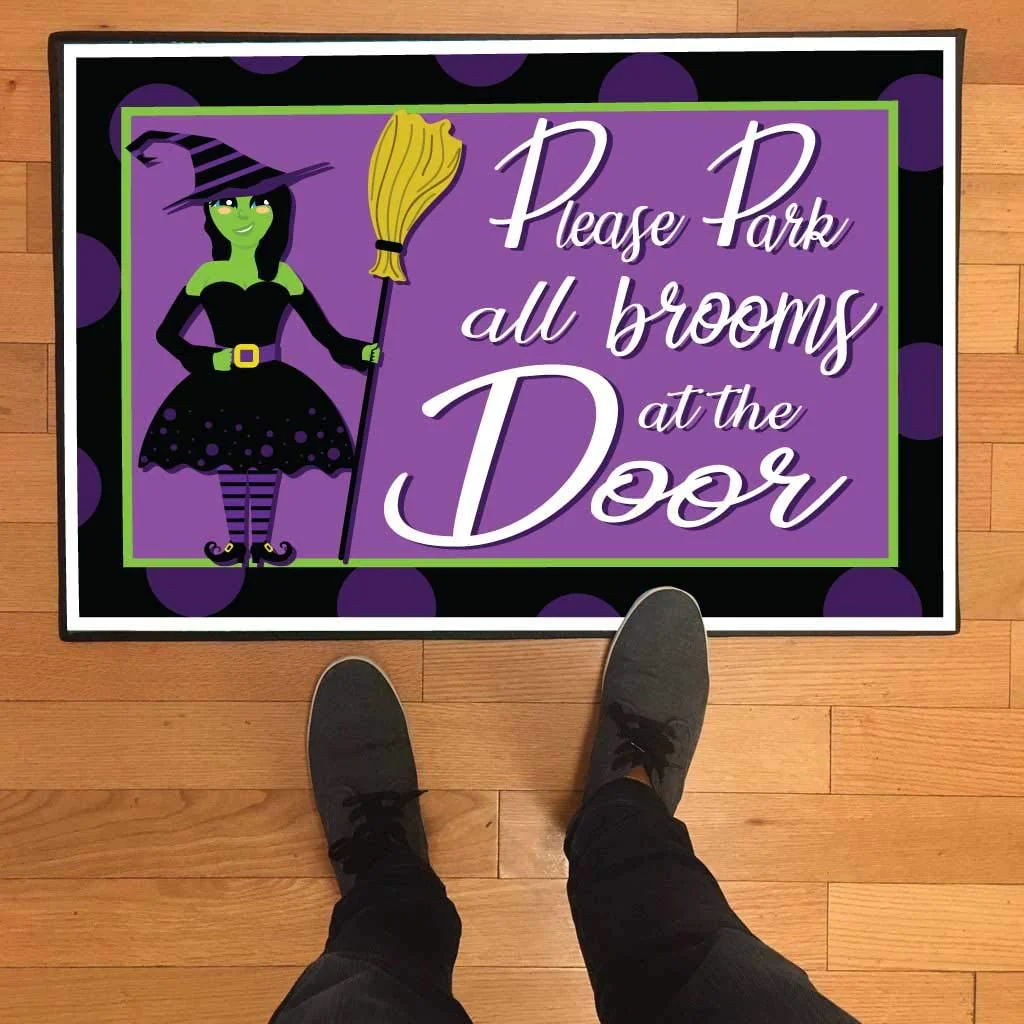 Park Witch Brooms at The Door Doormat
