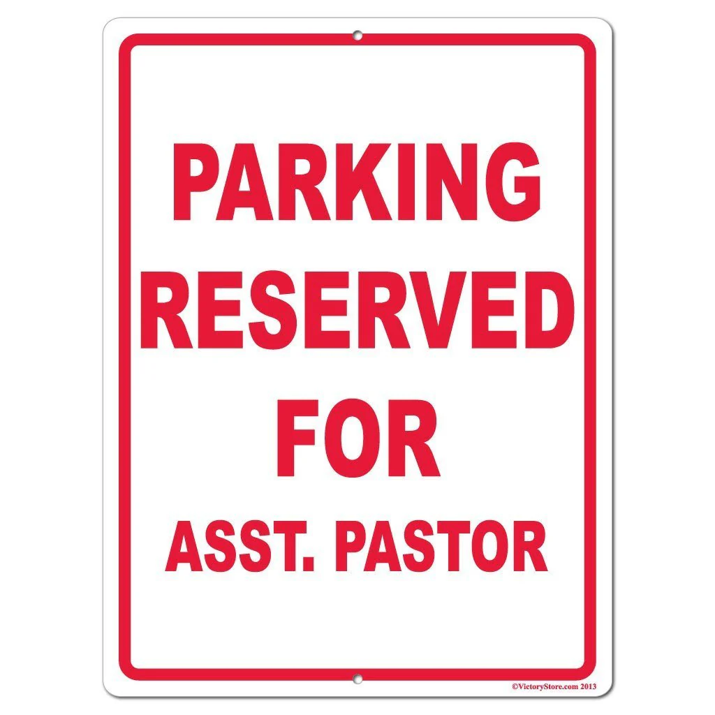 Parking Reserved for Asst. Pastor Sign or Sticker - Image 4