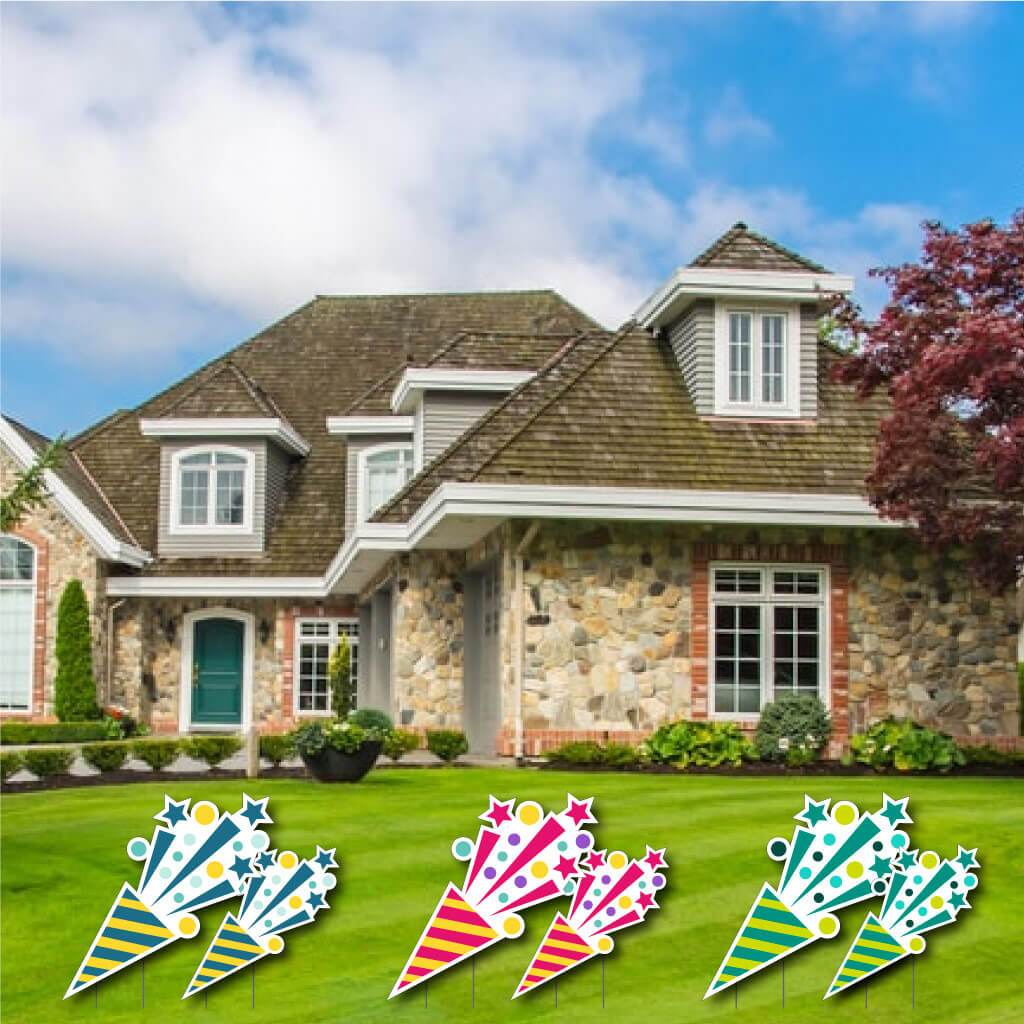 Party Poppers Yard Greeting Accessories
