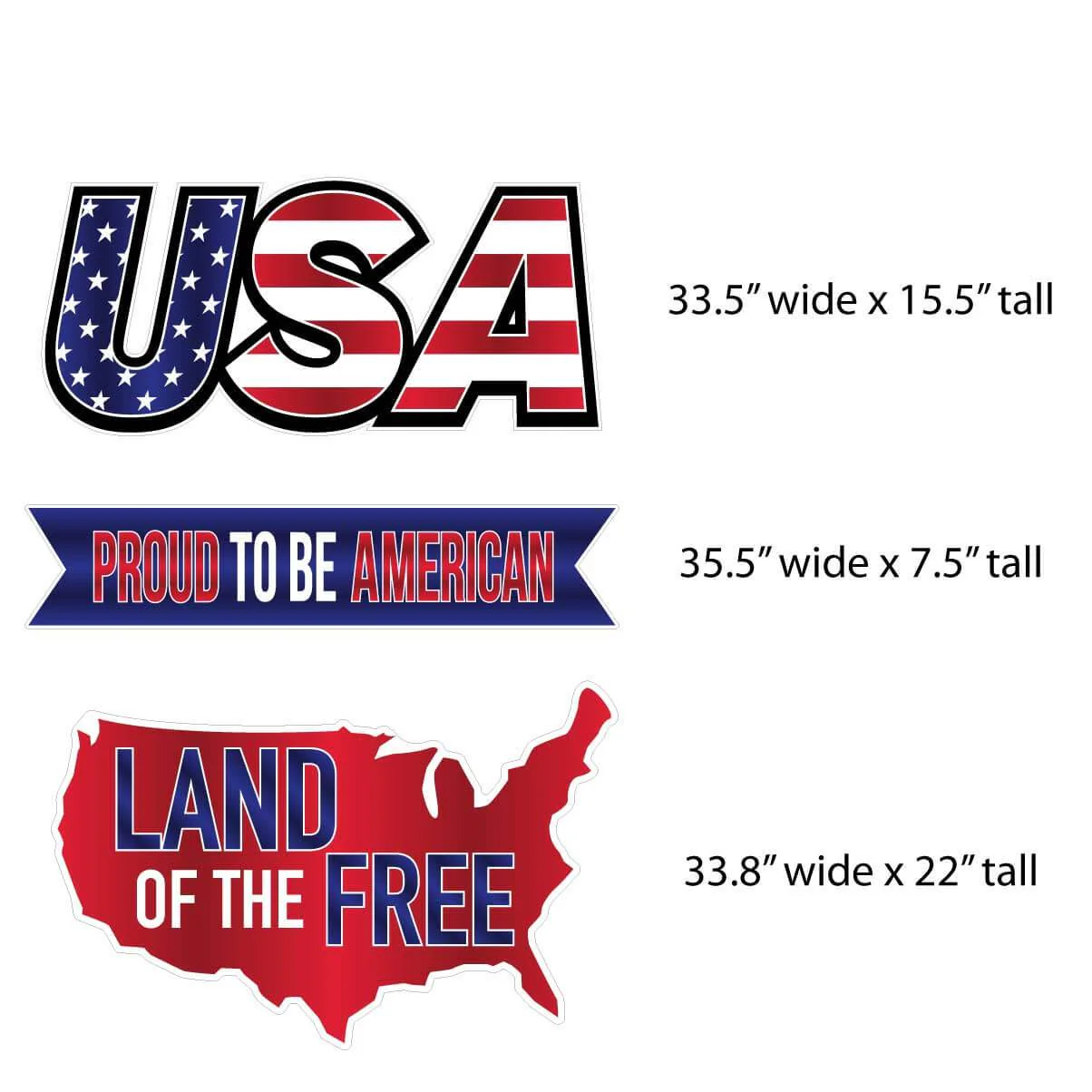 Patriotic USA Yard Card Decoration 8 pc set - Image 3