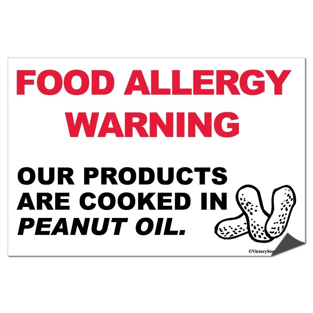 Peanut Oil Food Allergy Warning Sign - Image 6