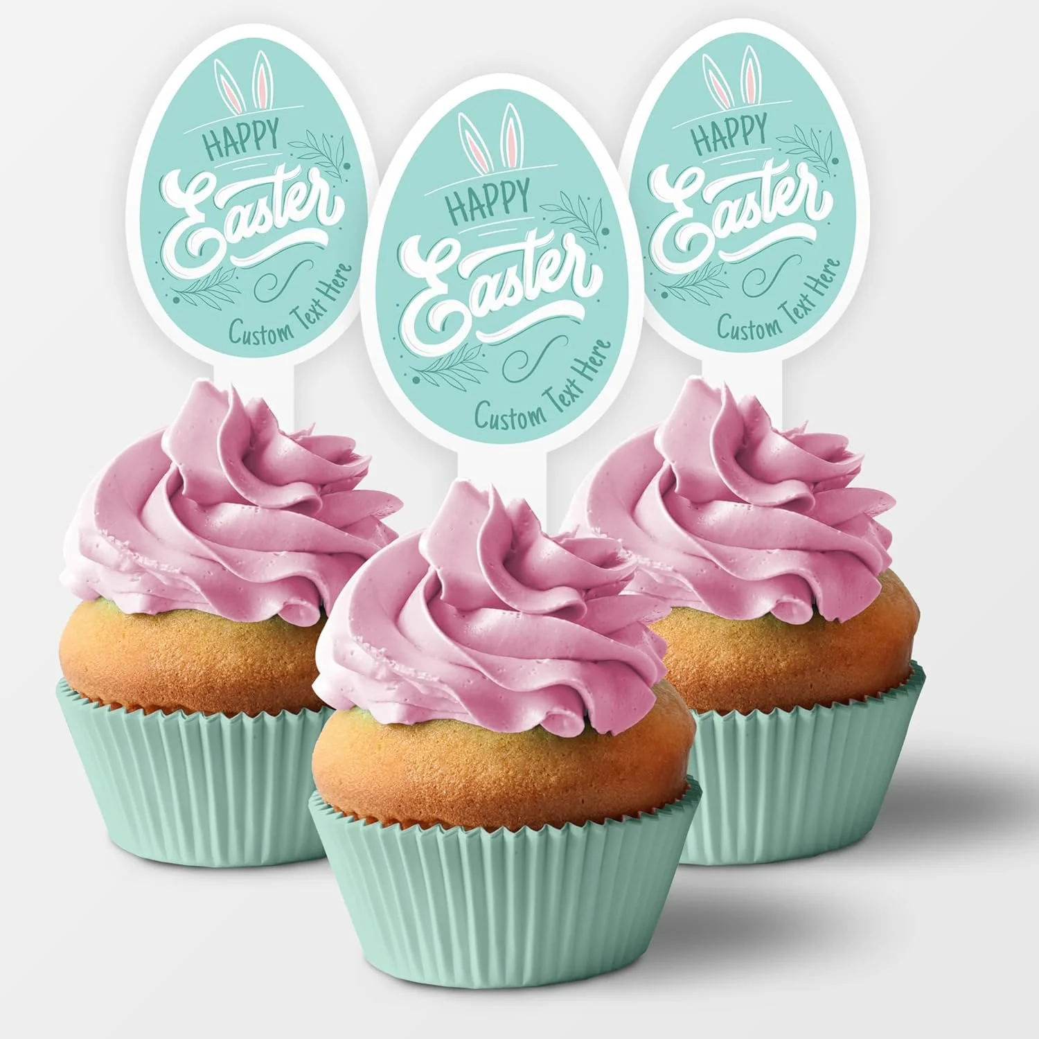 Personalized Easter Egg Cupcake Toppers - Image 2
