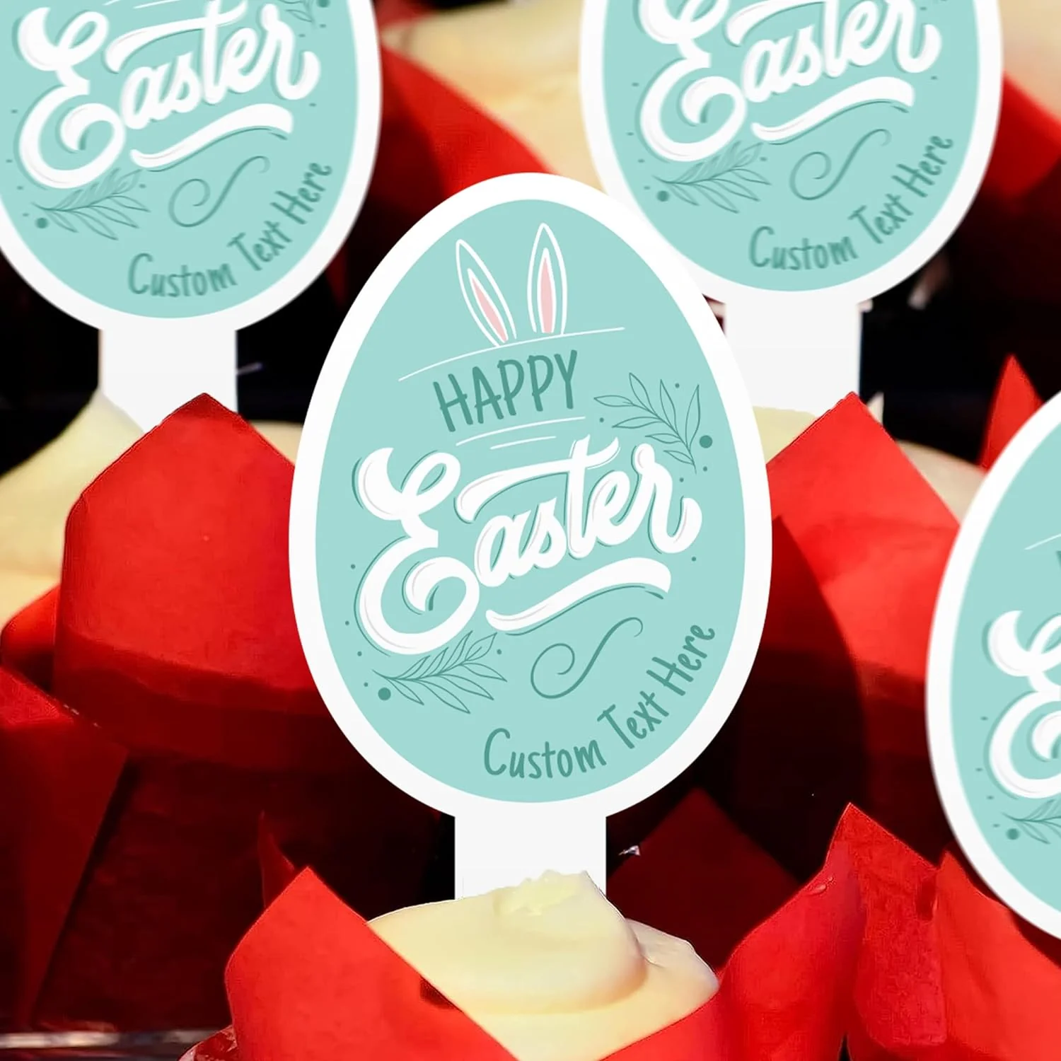 Personalized Easter Egg Cupcake Toppers - Image 3
